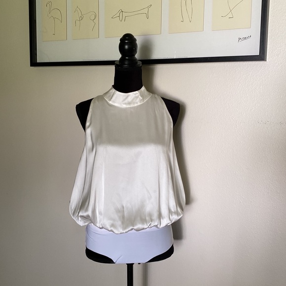 Kands London white pure silk halter neck blouse - Picture 5 of 9